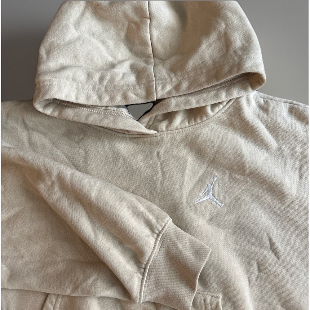 Jordan Girl Hoodie Pull Over Beige Sweater -medium